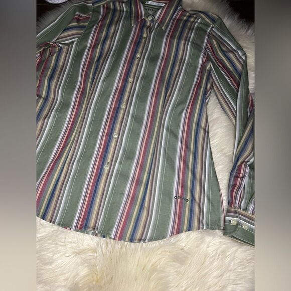 Orvis stripped wrinkle free collared button down sz 10 - Picture 2 of 6